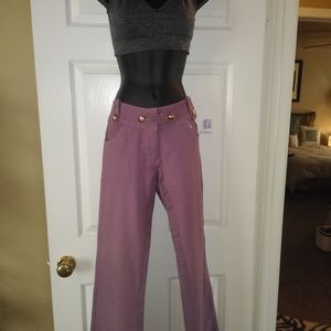 Mauve wide leg denim